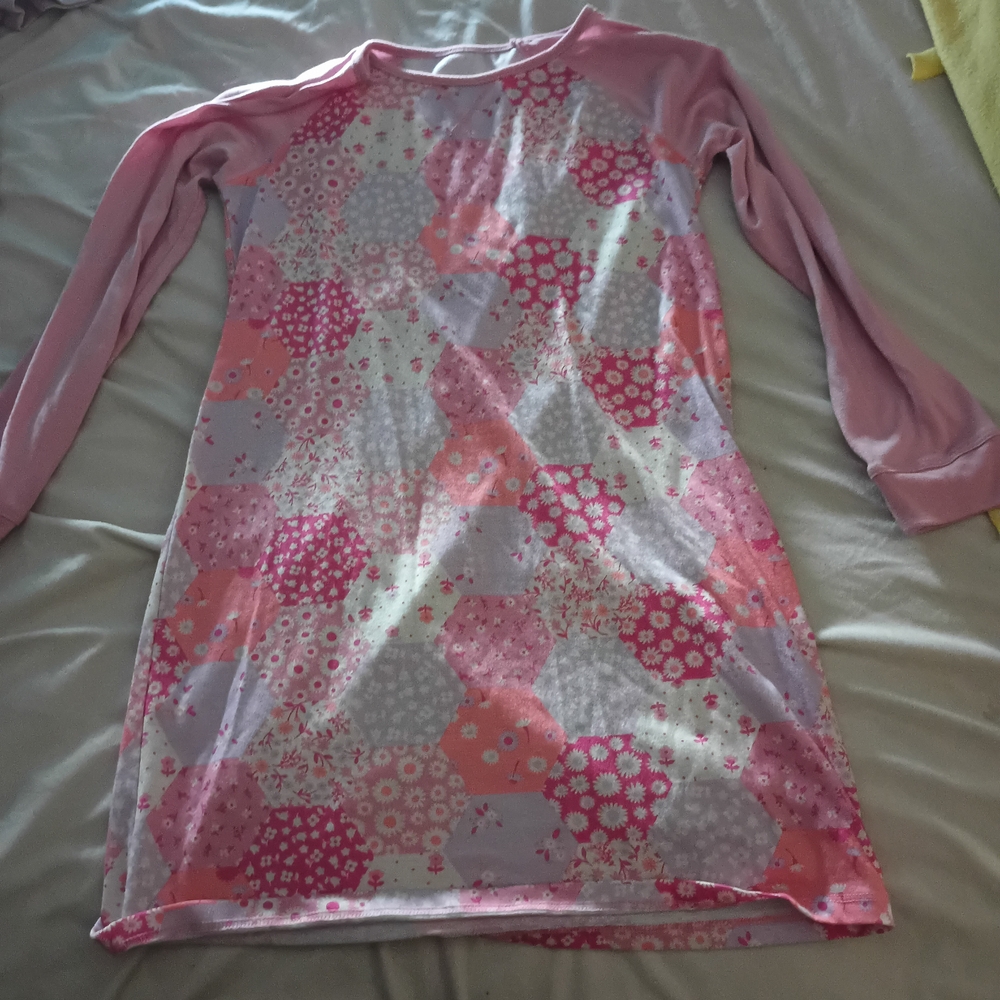 Cat & Jack Pink and Gray Kids Pajama Nightgown